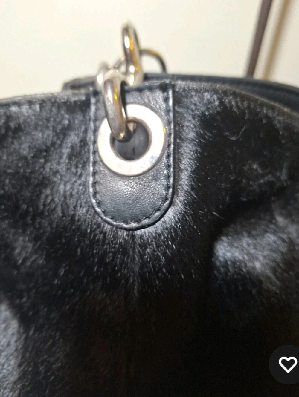 VTG. Black Pony Hair Tote Bag Made By Hinge In Italy - Picture 6 of 8